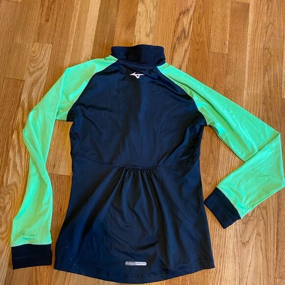 Mizuno Ladies Rockwood Thunder Jacket Blue /green Solid Quarter Zip M - Picture 2 of 3